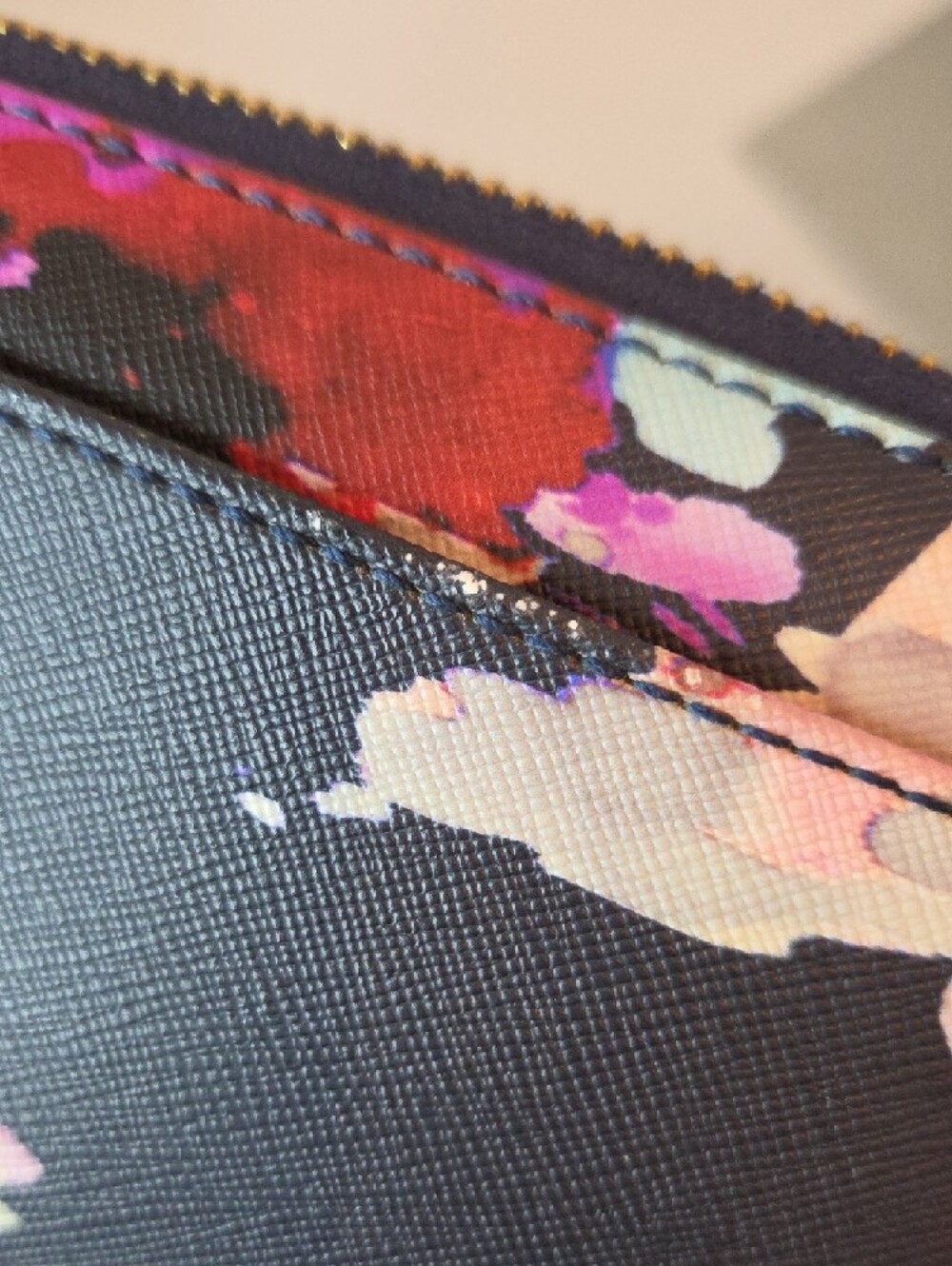 kate spade Black Floral Zip Around Wallet with Pink & Blue Accents - Picture 12 of 12